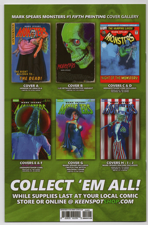 Mark Spears Monsters #1 (9.4) 5th Print