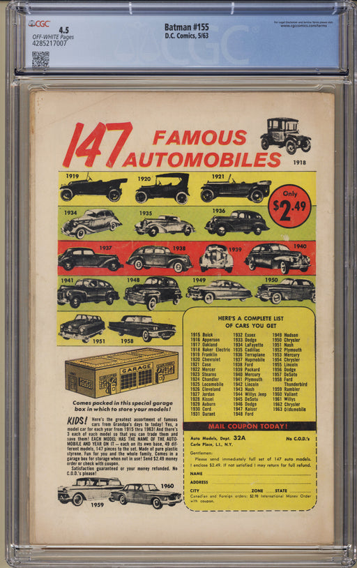 Batman #155 CGC (4.5)