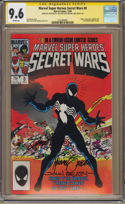 Marvel Super Heroes Secret Wars #8 CGC SS (9.6) Signed by Shooter, Beatty, Zeck